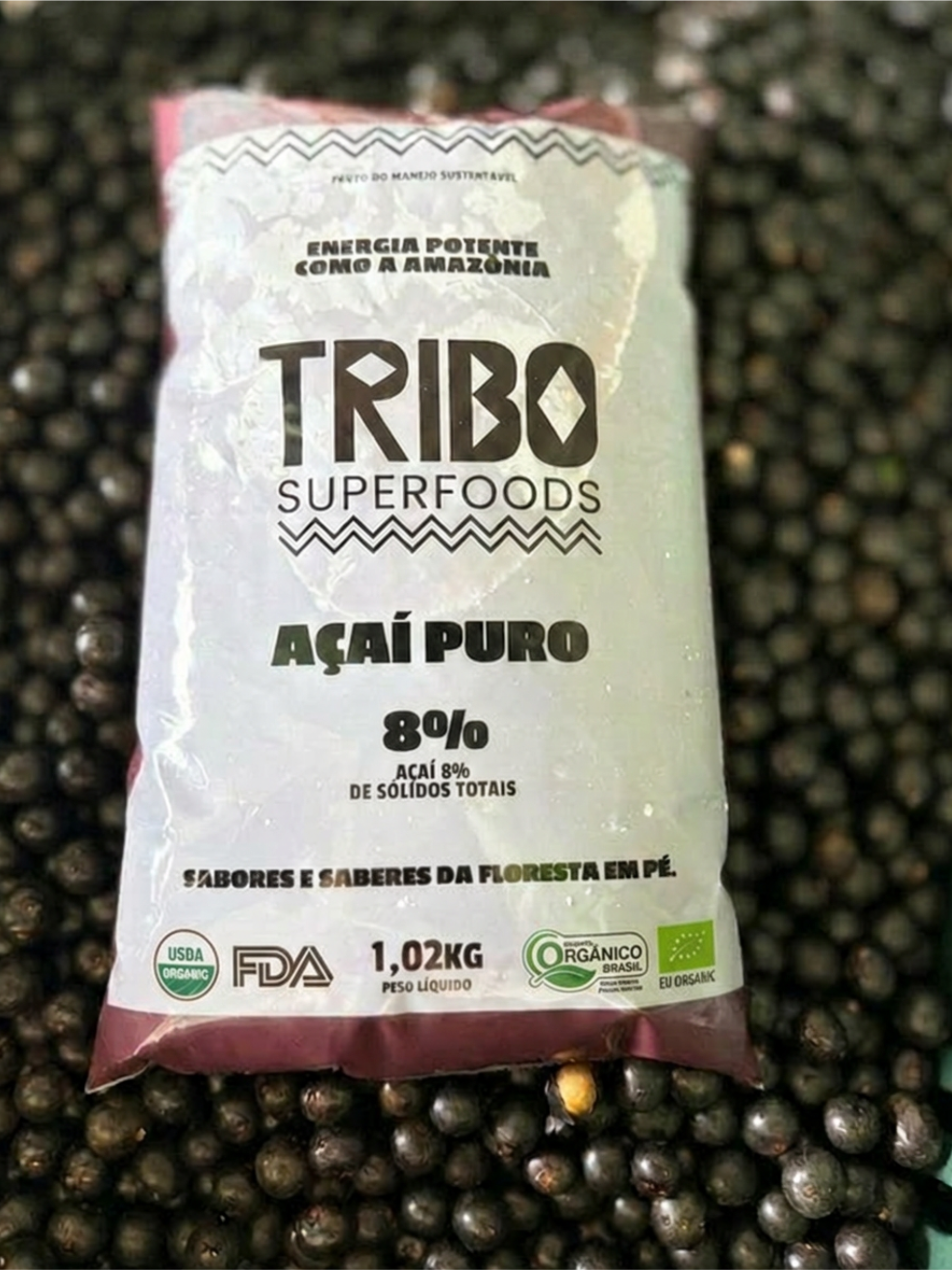 Embalagem da Polpa de Açaí 8% — Tribo Superfoods